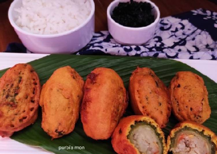 Purvora karela(stuffed Bitter gourd fritters)