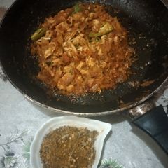 A picture of Chicken Katakat with Homemade katakat masala.