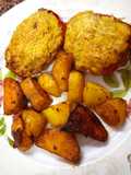 Morrones rellenos de carne con puré de papas y parmesano