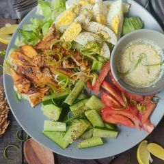 A picture of Baked chicken salad.