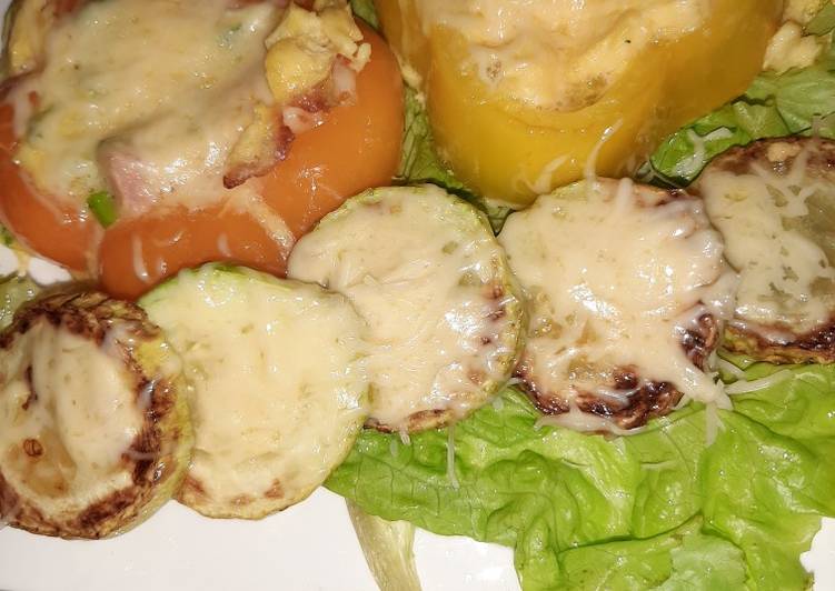 Фаршированные кружочки перца