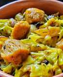 Simple cabbage soya chunks dry sabji