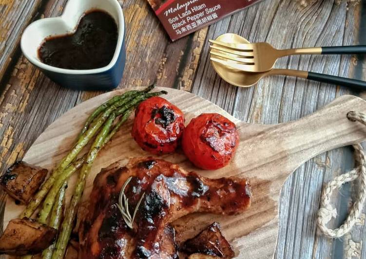 Langkah Mudah Memasak Ayam bakar berlada hitam yang Cepat