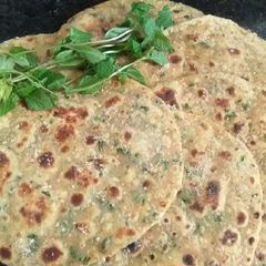 No Masala Mint (Pudina)- Coriander (Dhana) Parathas A picture of No Masala Mint (Pudina)- Coriander (Dhana) Parathas.