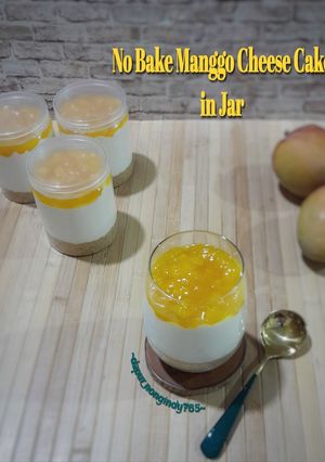 Foto resep No Bake Mango Cheesecake in Jar
