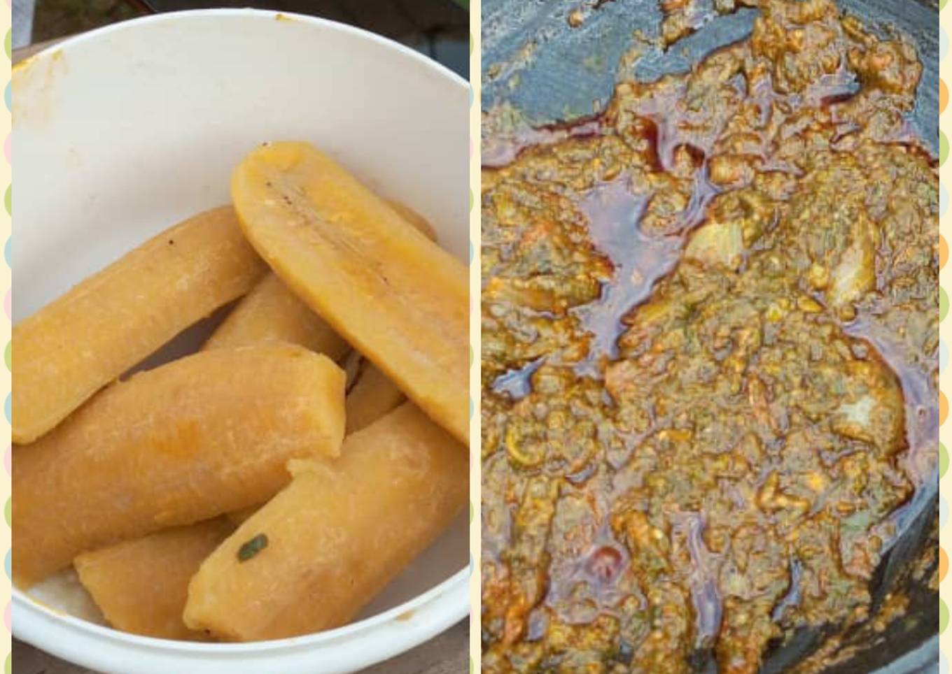 Ampesi with kontomire😋🥰