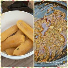 A picture of Ampesi with kontomire😋🥰.
