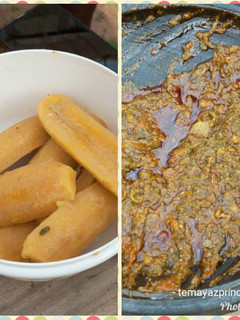 A picture of Ampesi with kontomire😋🥰.