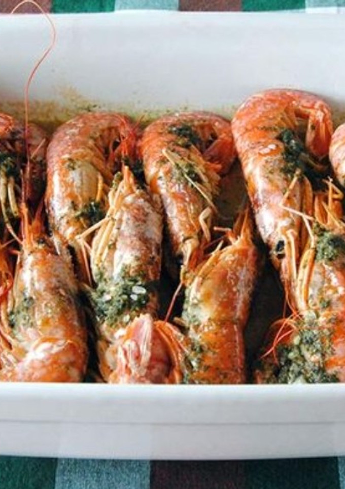 Una foto de Gambones al horno para Navidad súper fácil