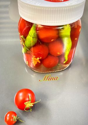 عکسی از دستور ترشی گوجه گیلاسی