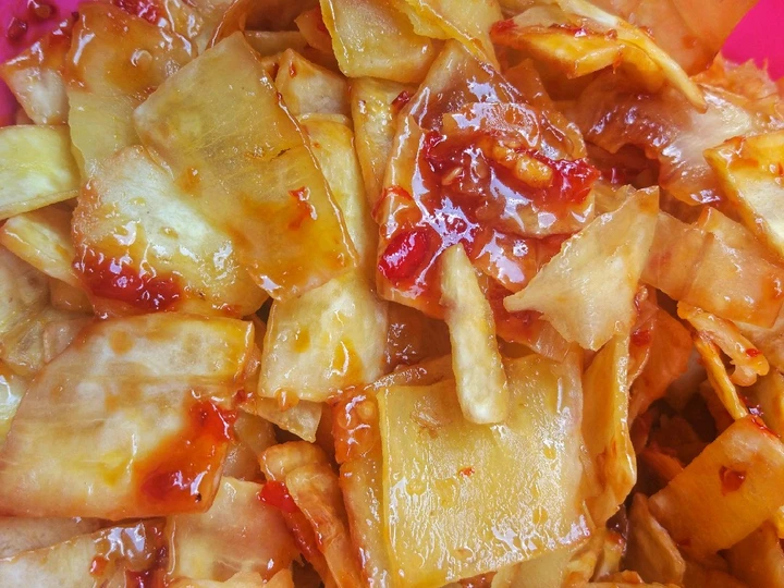 Cara Gampang Membuat Resep Keripik singkong balado yang Uenak Anti Ribet, Uenak Banget