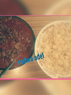 صورة لوصفة مكرونة بصوص البولونيز بطريقتي ❤❤