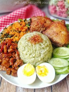 Foto resep Nasi lemak hijau pandan