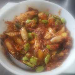 A picture of Tumis cumi asin pete pedas.