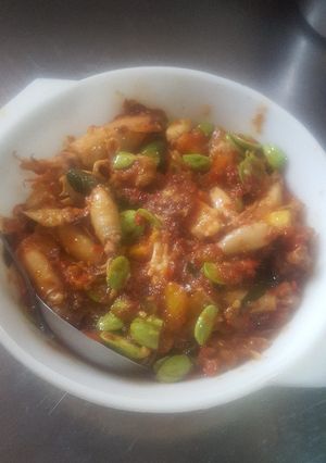 Foto resep Tumis cumi asin pete pedas