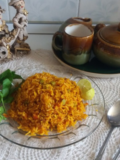 عکسی از دستور کته گوجه با نخود فرنگی