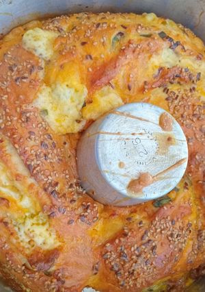 Una foto de Rosca de cebolla de verdeo y Queso 🧀 🧀 🧀 🧀