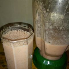 A picture of Water melon and banana smoothie.