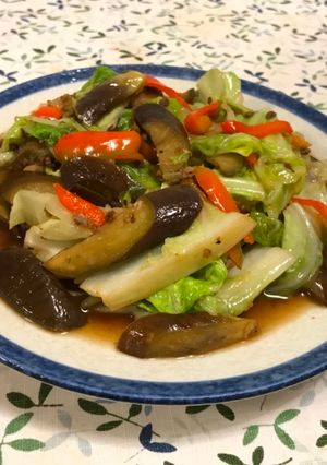 Foto resep Tumis Kubis & Terong saus tiram Ξ☆