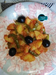 صورة لوصفة شكشوكة بالبطاطا🥔 والفلفل الحلو