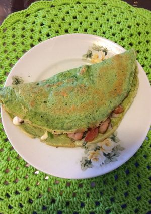 Foto de Crepioca verde de bacon e gorgonzola