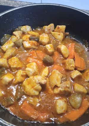 Una foto de Pollo al curry a mi manera
