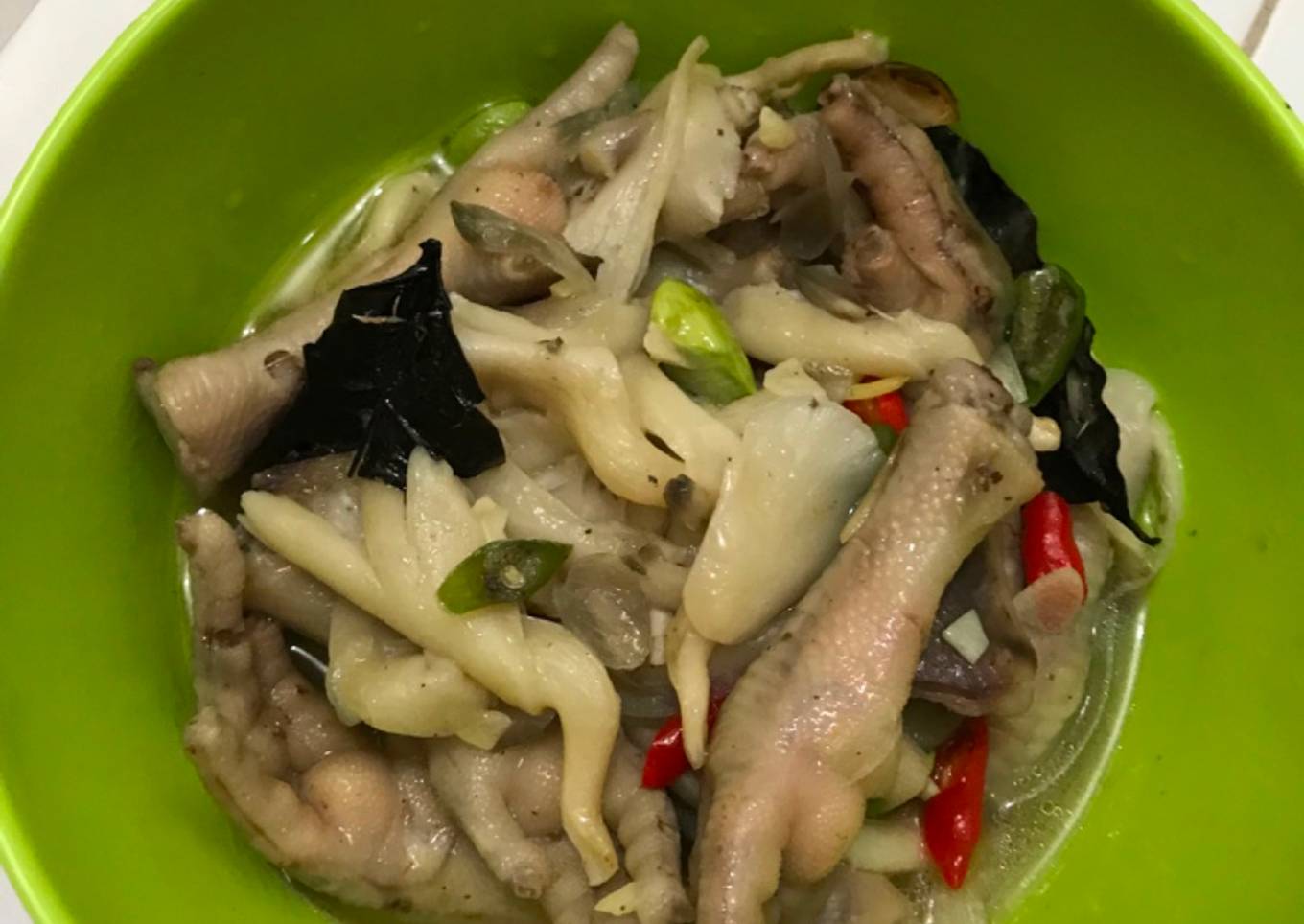 Tumis jamur ceker pete