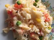 Una foto de arroz sobrante al horno