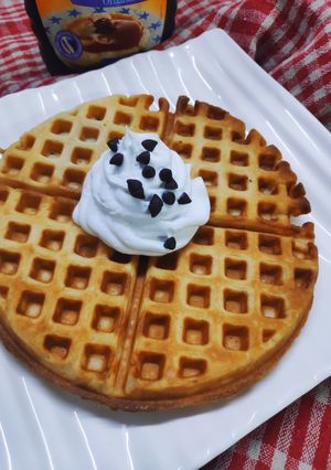 A picture of Eggless buttermilk waffles.