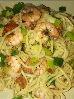 Foto resep Prawn garlic pasta (spaghetti bawang putih dengan udang)