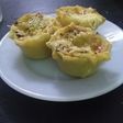 Canastitas jamón queso cebolla y aceitunas