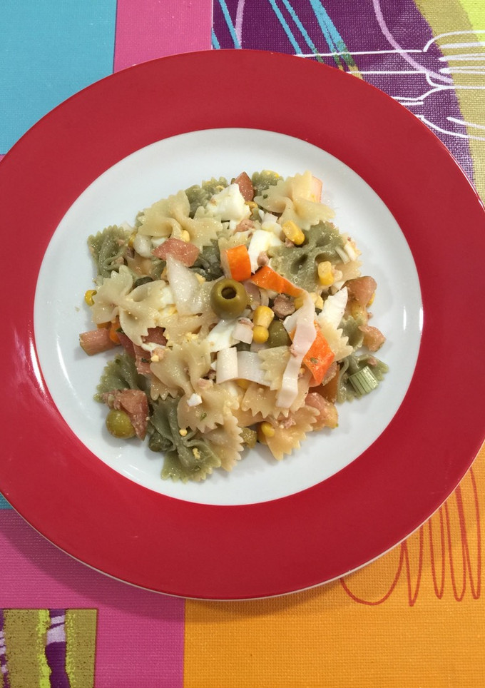 Una foto de Ensalada de pasta de pajaritas
