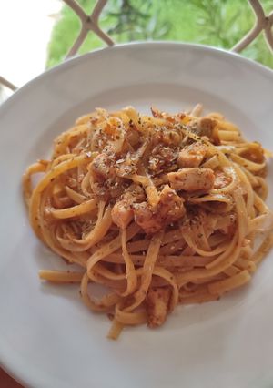 Foto resep Fetucini Spicy Tuna Aglio Olio