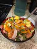 Mango salsa shrimp bowl