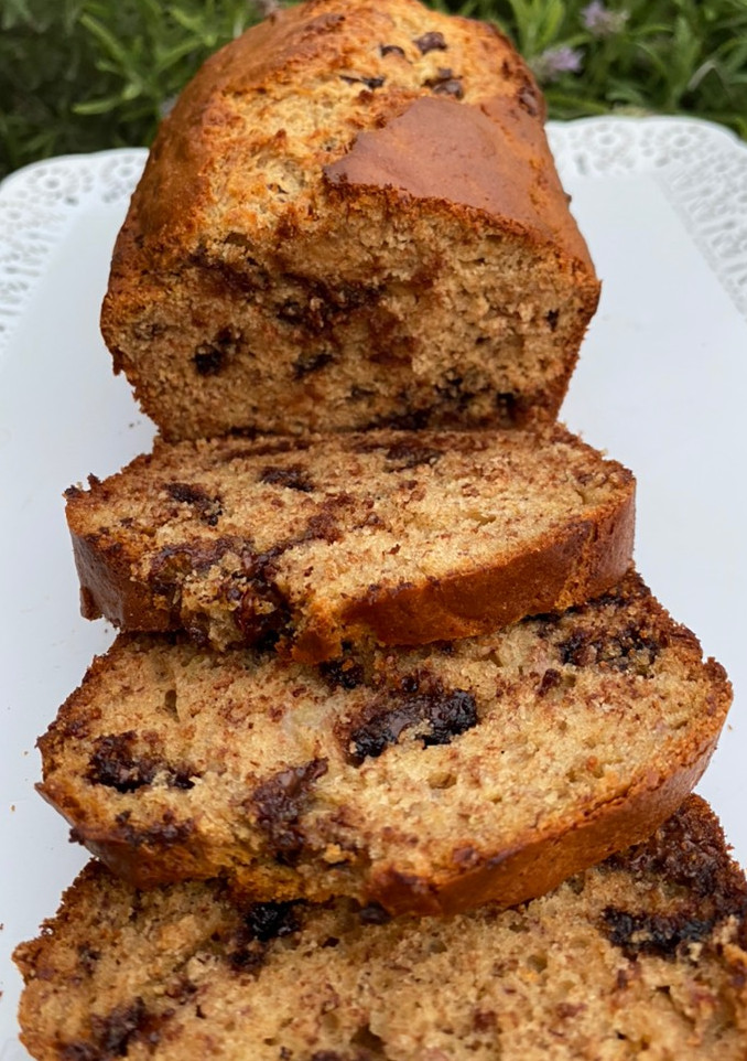 Una foto de Budín de banana y chocolate
