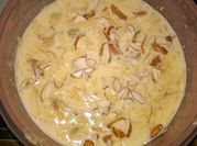 A picture of kheer with condensed milk