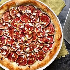 A picture of Figs and feta filo tart.