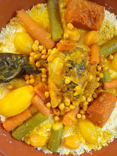 A picture of Moroccan Couscous with Seven Vegetables in My Amazigh Style.