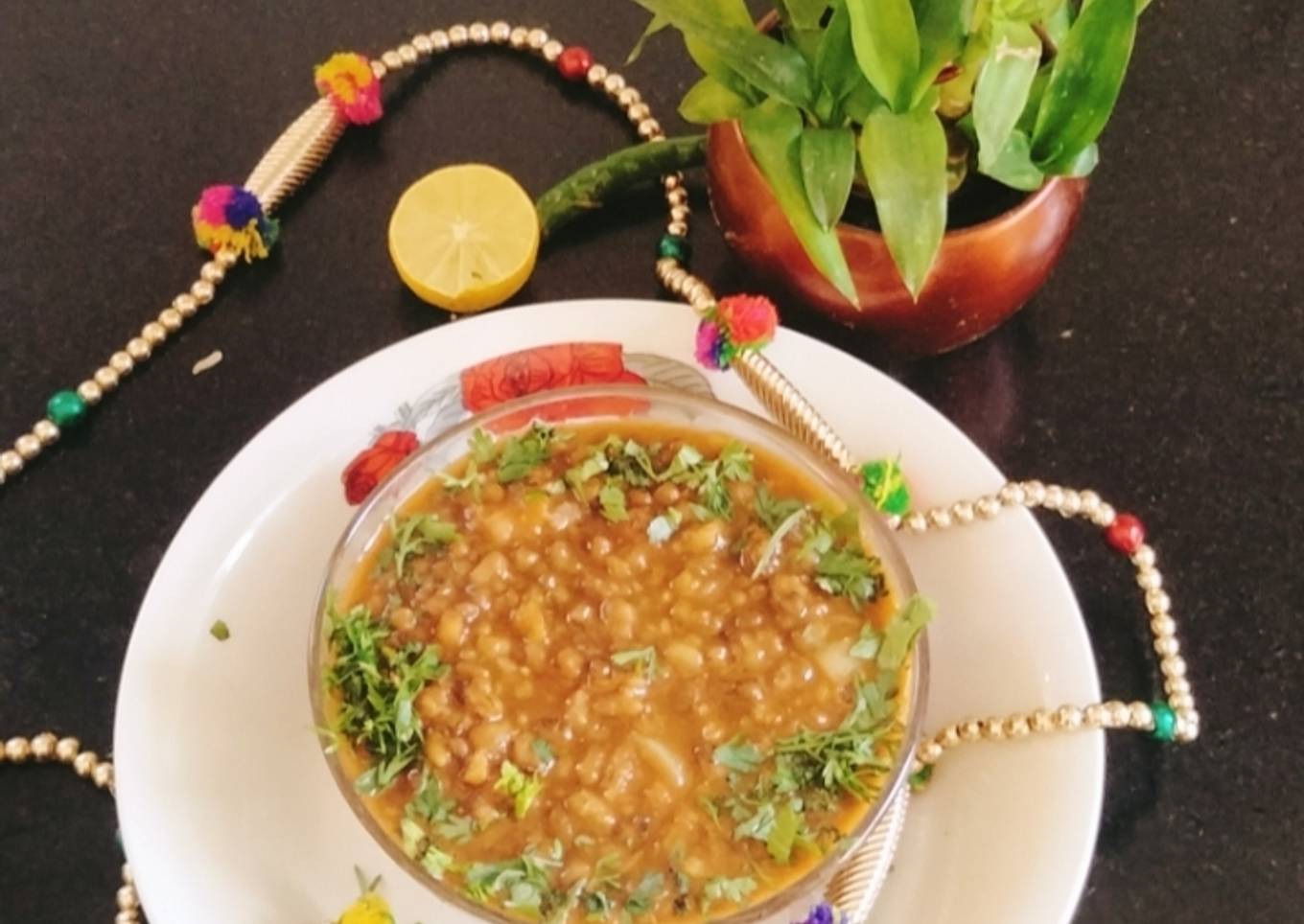 Whole green moong dal curry 😋