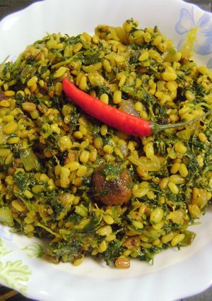 A picture of Methi & Moong Dal Stir Fry.
