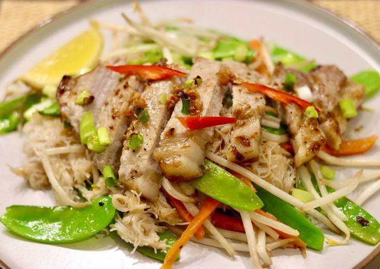 Easiest Way to Make Ultimate Asian Style Grilled pork chops with vermicelli noodles 🍜