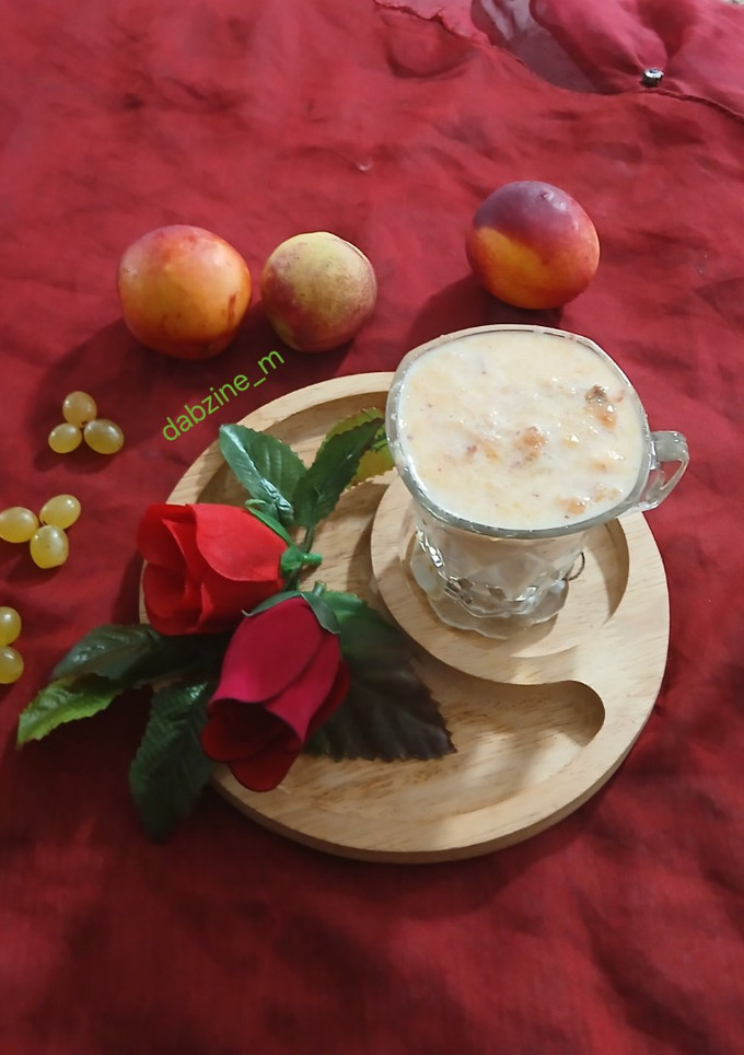 عکسی از دستور اسموتی هلو و گلابی و انگور🍇🍑🍐