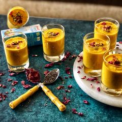Mango rose chia pudding A picture of Mango rose chia pudding.