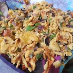 Mexican scrambled egg cheese omelette 🧀🧀🧀 A picture of Mexican scrambled egg cheese omelette 🧀🧀🧀.