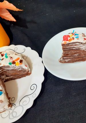 عکسی از دستور کرپ کیک شکلاتی