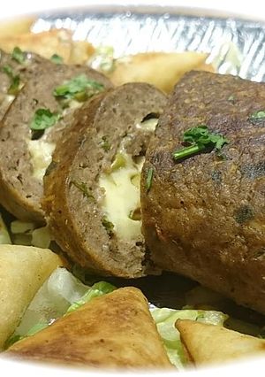 صورة لوصفة رول اللحمة المفرومه بالجبنة والزيتون