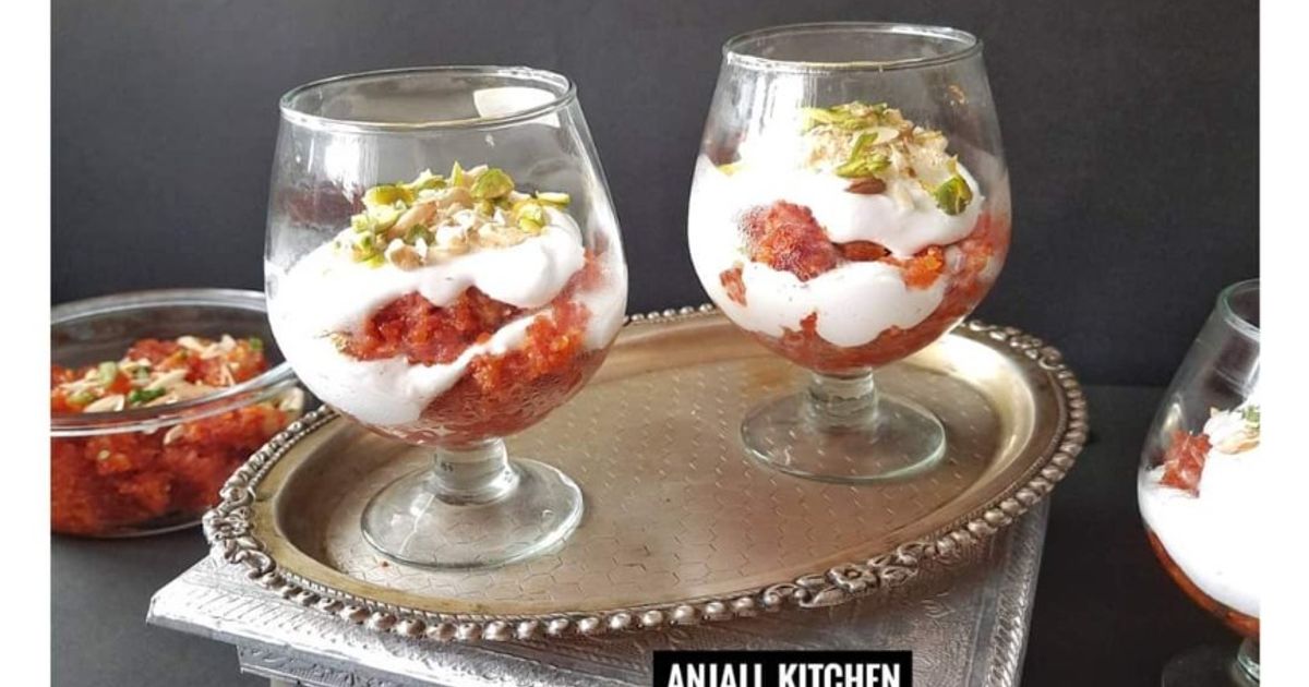 Anji Rabadi गाजर हलवा रबडी मुज (Gajar Halwa Rabadi Mousse Recipe In Marathi) रेसिपी ...