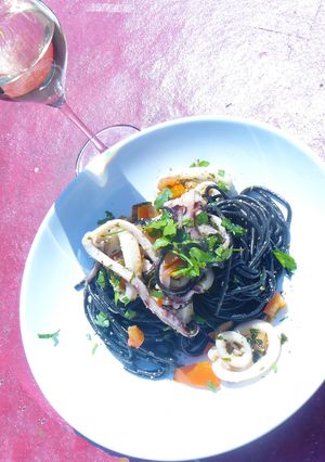 A picture of Black ink squid pasta.