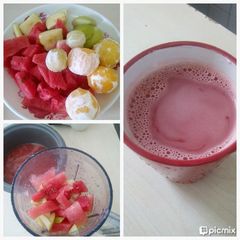A picture of Watermelon,Appale and lemon Drink.