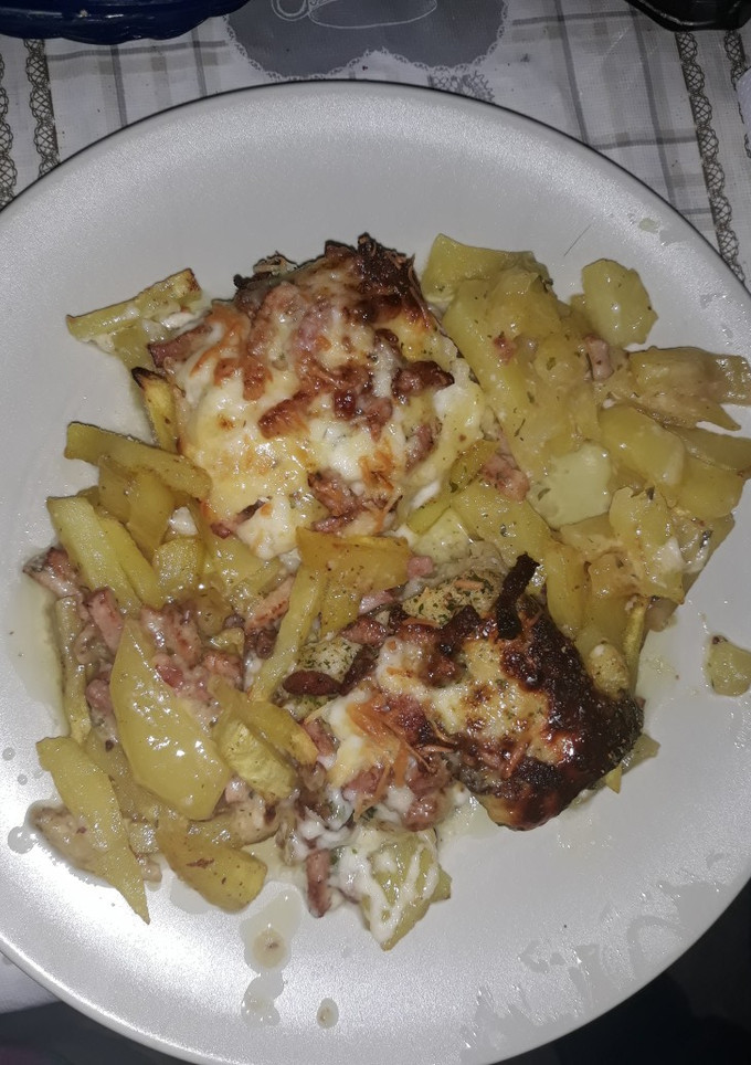 Una foto de Bacalao con ali oli al horno